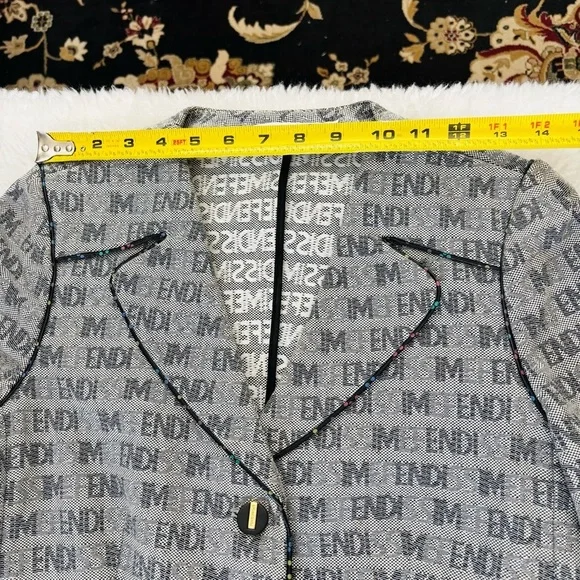 Fendi Gray Logo-Print Jacket and Matching Pants Set - Picture 7 of 16